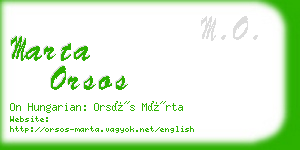 marta orsos business card